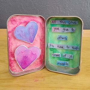 Handmade "Boost In A Box" Art Tin With Encouraging Message Inside